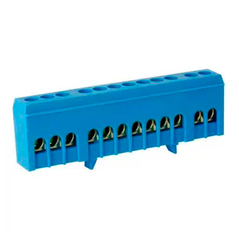 Шина TS-0609H 12 way в синем корпусе Энергия, 10 шт - Электрика, НВА - Щитки и аксессуары для монтажа - Шины нулевые - . Магазин оборудования для автономного и резервного электропитания Ekosolar.ru в Калуге